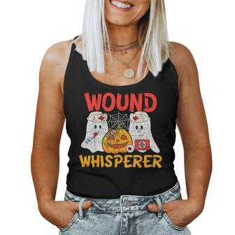 Wound Whisperer Ghost Nurse Pumpkin Happy Halloween Women Tank Top | Mazezy
