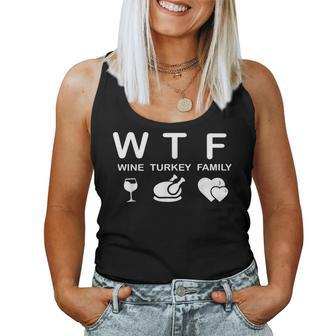 Wtf-Wine Turkey Family Wine Lover Thanksgiving Day Women Tank Top - Thegiftio UK
