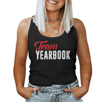 Yearbook Team For School Clubs Staff Advisor Red Women Tank Top | Mazezy