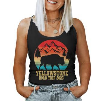 Yellowstone National Park Family Road Trip 2023 Matching Women Tank Top Weekend Graphic - Seseable