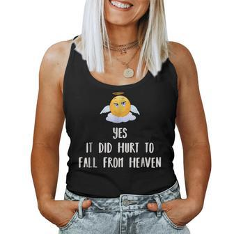 Yes It Did Hurt To Fall From Heaven Halloween Halloween Women Tank Top | Mazezy