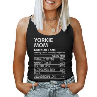 Yorkie Mom Nutrition Facts Yorkie Dog Owner Women Tank Top | Mazezy