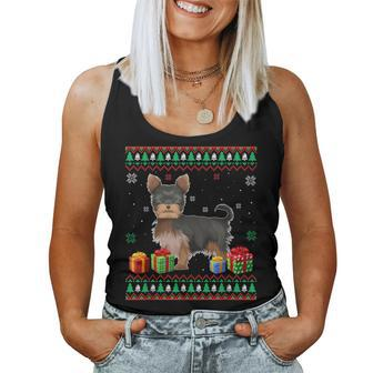 Yorkshire Terrier Lover Ugly Christmas Sweater Women Tank Top - Monsterry CA