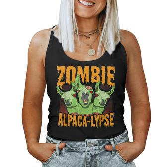 Zombie Alpacalypse Halloween Llama Horror Halloween Women Tank Top | Mazezy