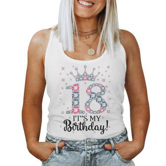 18 It's My Birthday Pink Crown Happy 18Th Birthday Girl Women Tank Top - Seseable