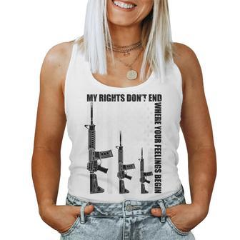 American Flag My Rights Dont End Where Your Feelings Begin Women Tank Top | Mazezy