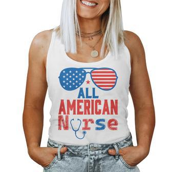 All American Nurse 4Th Of July Patriotic Usa Flag Nursing Women Tank Top | Mazezy