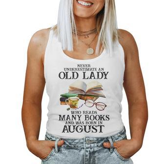 An Old Lady Who Reads Many Books And Was Born In August Women Tank Top Basic Casual Daily Weekend Graphic - Seseable