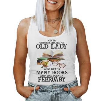 An Old Lady Who Reads Many Books And Was Born In February Women Tank Top Basic Casual Daily Weekend Graphic - Seseable