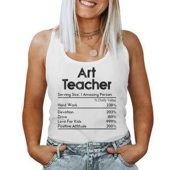 Art Teacher Nutrition Facts Teachers Women Tank Top | Mazezy