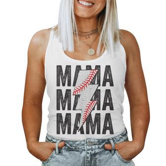 Baseball Mama Mom Lightning Bolt Mother's Day Women Tank Top - Monsterry AU