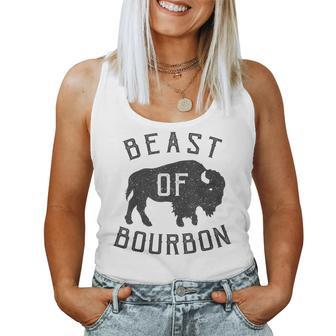 Beast Of Bourbon Drinking Whiskey Bison Buffalo Party Women Tank Top | Mazezy UK