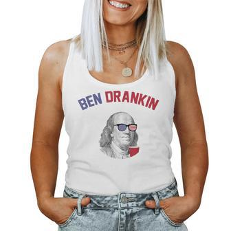 Ben Drankin T Fourth Of July Patriotic Drinking Beer Women Tank Top | Mazezy
