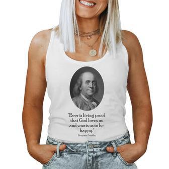 Ben Franklin And Beer Quote Women Tank Top | Mazezy