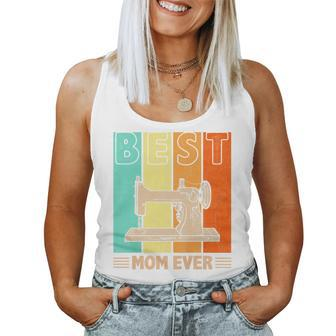 Best Sewing Mom Ever Retro Graphic Mama Women Tank Top | Mazezy