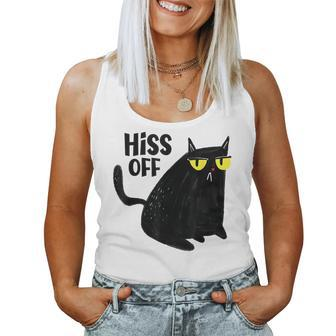 Black Cat Hiss Off For Men Women Meow Cat Women Tank Top | Mazezy