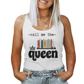 Book Queen Reading Hobby Librarian Bookworm Women Reading s Women Tank Top | Mazezy