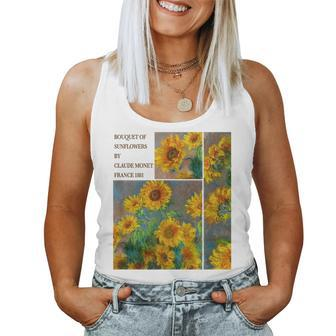 Bouquet Of Sunflowers By Claude Monet France 1881 Painting France Women Tank Top | Mazezy