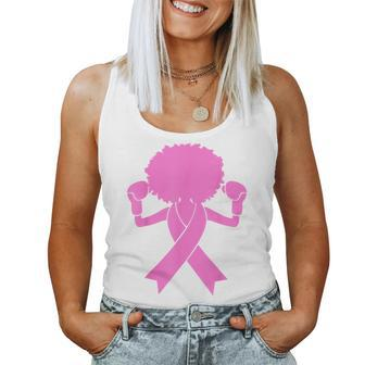 Boxing Pink Ribbon African American Breast Cancer Women Tank Top - Seseable