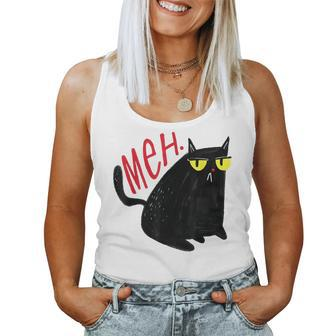 Cat Meh Meow Black Cat For Men Women Women Tank Top | Mazezy