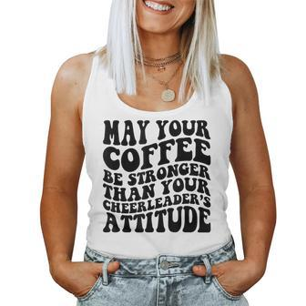Cheer Mom Coffee Saying Cheerleading Squad For Mom Women Tank Top | Mazezy