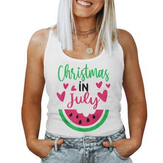 Christmas In July Watermelon Xmas Tree Summer Men Women Kids Summer Women Tank Top | Mazezy