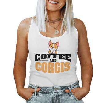 Coffee And Corgis Corgi Women Tank Top | Mazezy