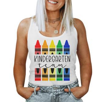 Colorful Crayon Kindergarten Team For Teachers Students Women Tank Top - Monsterry UK