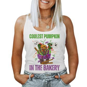 Coolest Pumpkin In The Bakery Fall Baker Cupcake Halloween Baker Women Tank Top | Mazezy