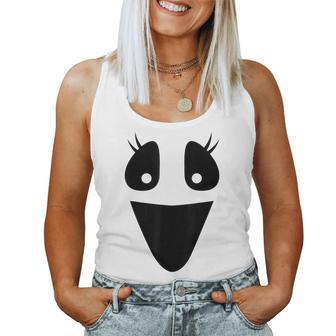 Cute Ghost Female Face For Girls Lazy Diy Halloween Costume Women Tank Top - Seseable