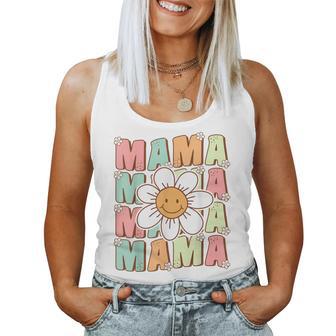 Cute Groovy Mama Matching Family Birthday Party Daisy Flower Women Tank Top - Thegiftio UK