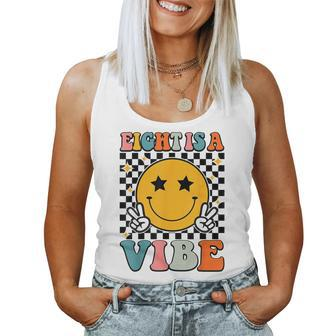 Eight Is A Vibe 8Th Birthday Groovy Boys Girls 8 Years Old Women Tank Top - Monsterry AU