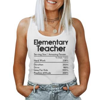 Elementary Teacher Nutrition Facts Teachers Women Tank Top | Mazezy