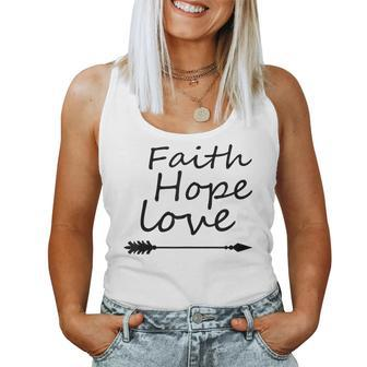 Faith Boho Style Hope Love Boho Arrows Faith Women Tank Top | Mazezy