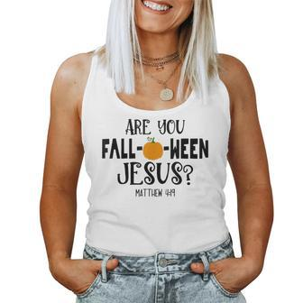 Are You Falloween Jesus Halloween Christian Pumpkin Halloween Women Tank Top | Mazezy