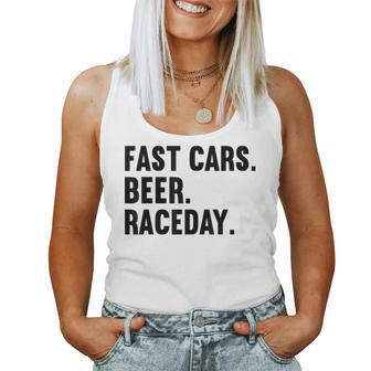 Fast Cars Beer Race Day Funny Race Car Driver Racing Gifts  Women Tank Top Basic Casual Daily Weekend Graphic