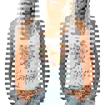 Firefighter Job Pride Best Firefighter Floral Women Tank Top | Mazezy