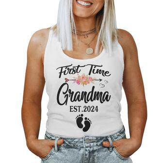 First Time Grandma 2024 Pregnancy Announcement New Grandma Women Tank Top | Mazezy