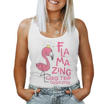 Flamazing Girls Trip Galveston Texas Flamingo Beach Vacation Women Tank Top | Mazezy