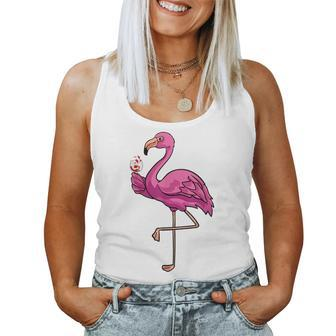 Flamingo Tasting Wine Lover Drinker Flamingos Lover Women Tank Top | Mazezy