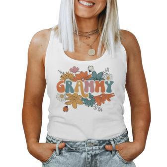 Floral Grammy Life Thankful Grammy Thanksgiving Mothers Day Women Tank Top Weekend Graphic - Monsterry