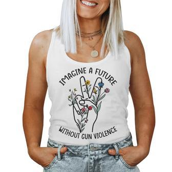 Floral Peace Sign Imagine A Future Without Gun Violence Women Tank Top | Mazezy