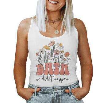 Floral Retro Groovy Data Or It Didn't Happen Aba Therapis Women Tank Top | Mazezy UK