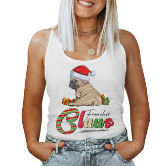 Frenchie Claus Dog Lovers Santa Hat Ugly Christmas Sweater Women Tank Top - Monsterry