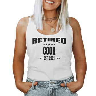 Fun Retired Cook Est 2021 Retirement Party Women Tank Top | Mazezy