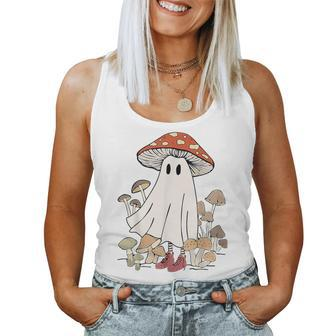Botanical Cottagecore Mushroom Ghost Halloween Costume Women Tank Top - Seseable