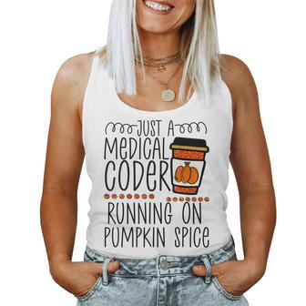 Halloween Fall Pumpkin Spice Medical Coder Coding Halloween Women Tank Top | Mazezy