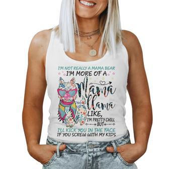 Funny Im Not Really A Mama Bear Im More Of A Mama Llama Women Tank Top Basic Casual Daily Weekend Graphic - Thegiftio UK