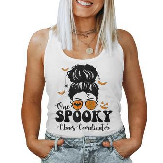 Spooky Chaos Coordinator Messy Bun Halloween Women Tank Top - Seseable