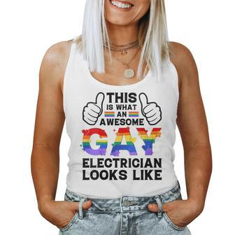 This Is What A Gay Electrician Looks Like Lgbtq Pride Month Women Tank Top | Mazezy